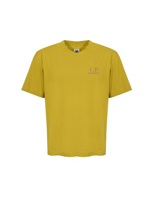 T-shirt con logo in jersey di cotone Antique Moss C.P. COMPANY | 20CMTS086A 005100W246